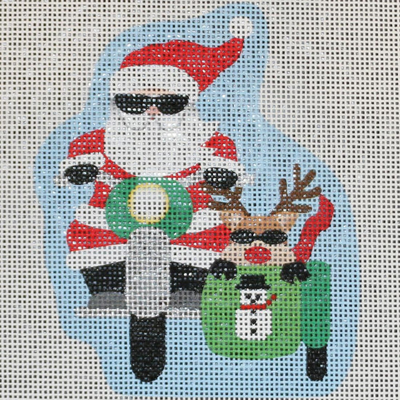 Santa, Reindeer in Sidecar