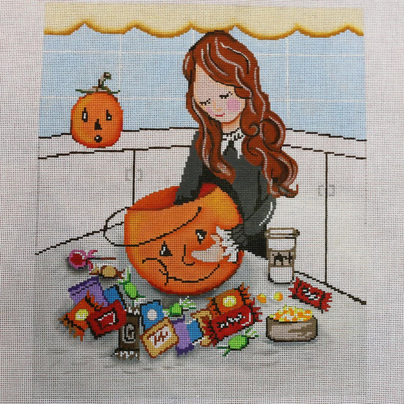 Girl with Halloween Candy