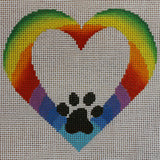 Rainbow Heart Paw Print