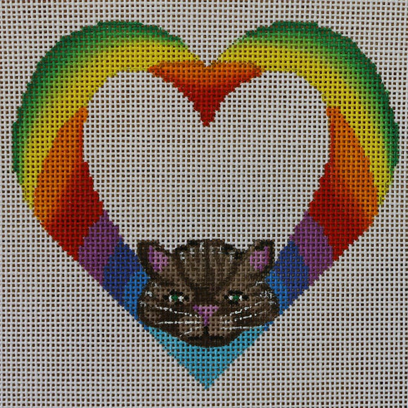 Rainbow Heart Cat