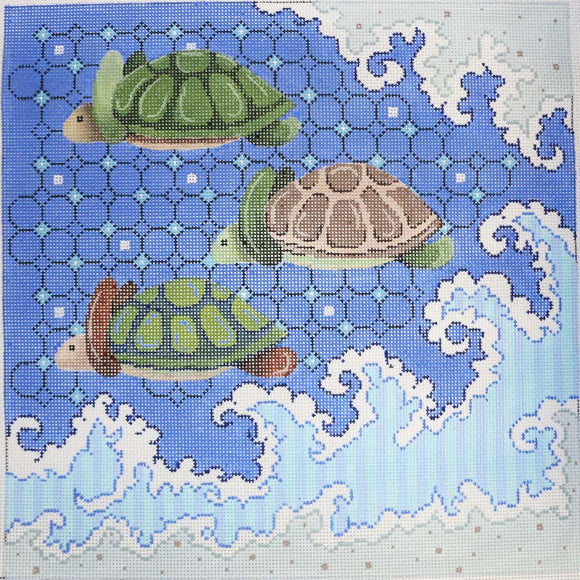 Turtles Swim on Waves
