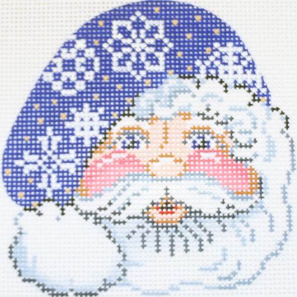 Santa, Blue Hat w/ Snowflakes