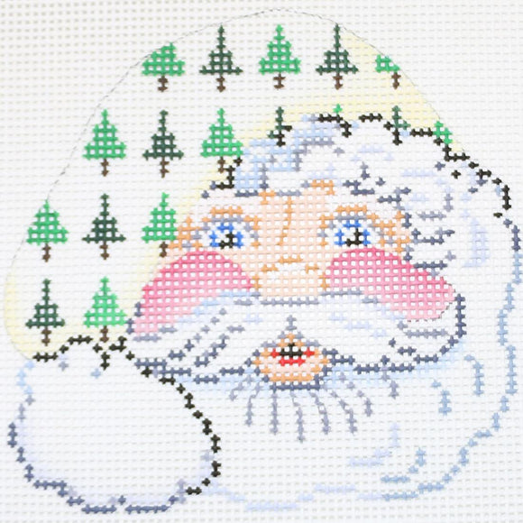 Santa, White Hat w/ Trees