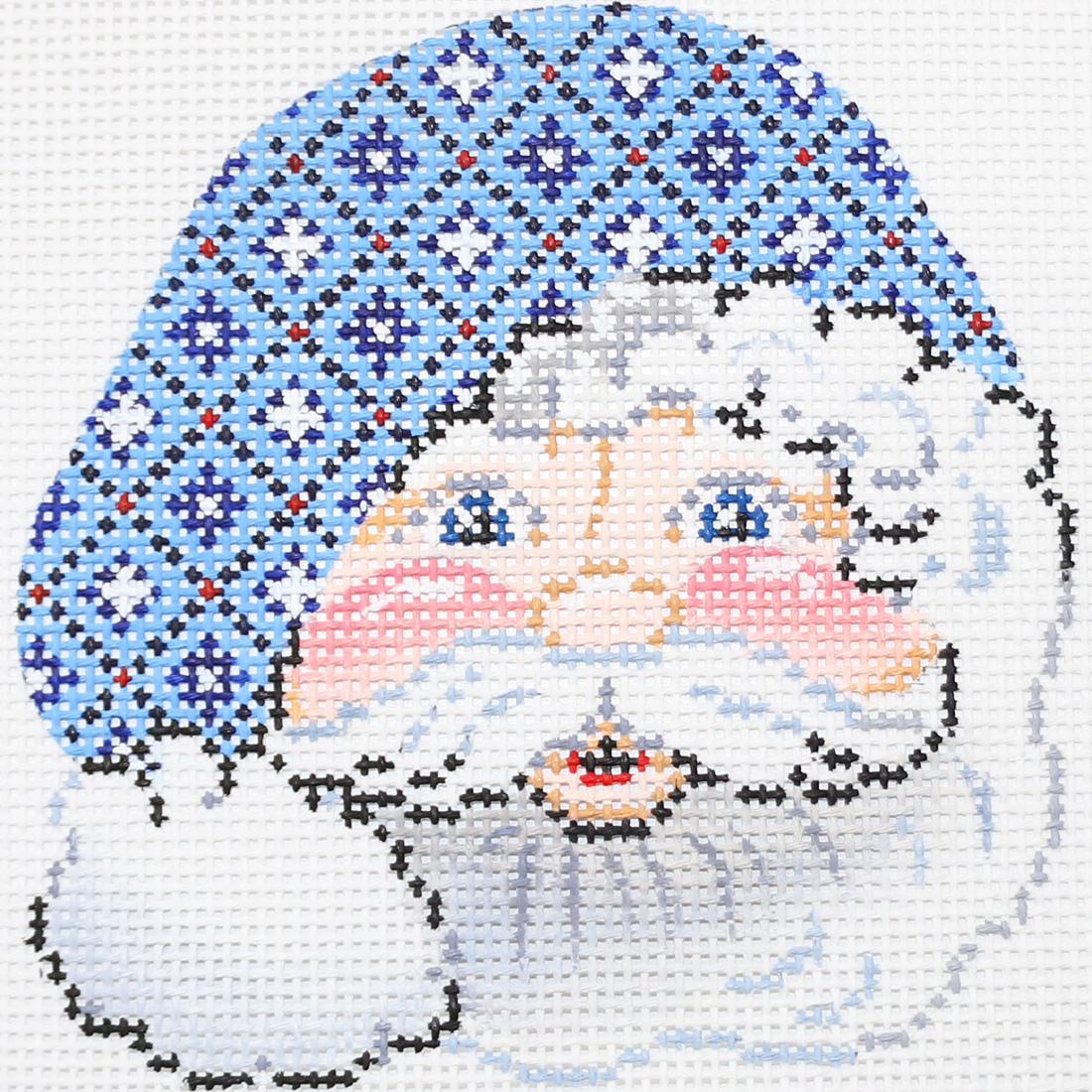 Santa, Blue/White Diamonds Hat
