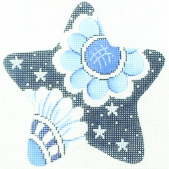 Blue/White Floral Star