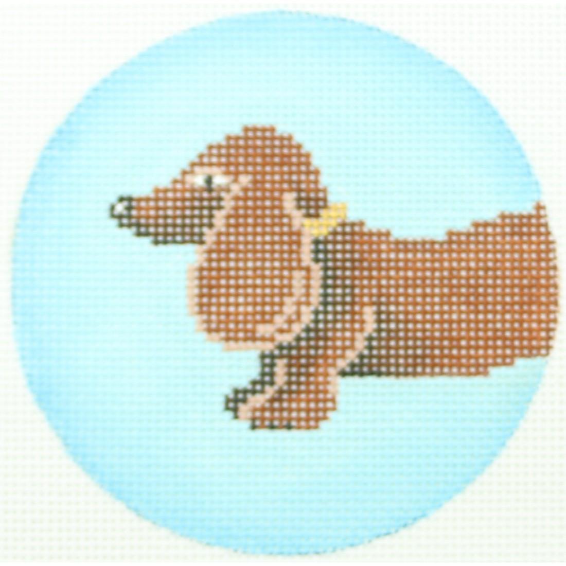Dachshund on Blue