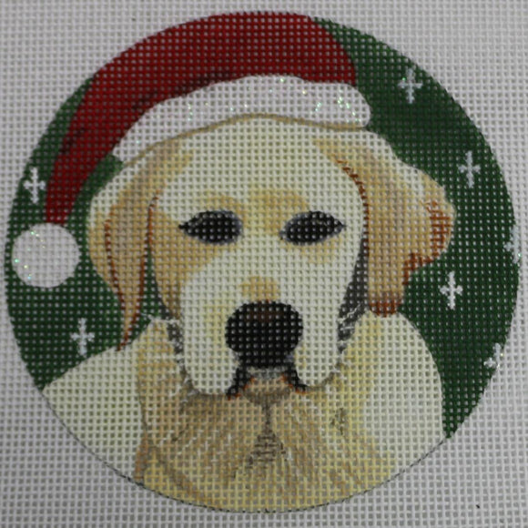 Golden Lab in Santa Hat