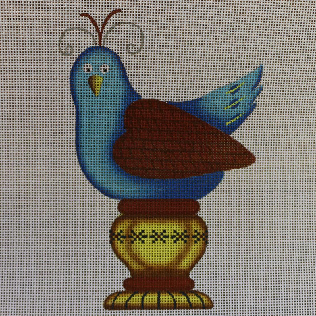 Blue & Red Bird on Stand