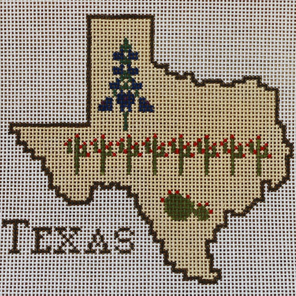 Texas Shape w/ Widlflowers