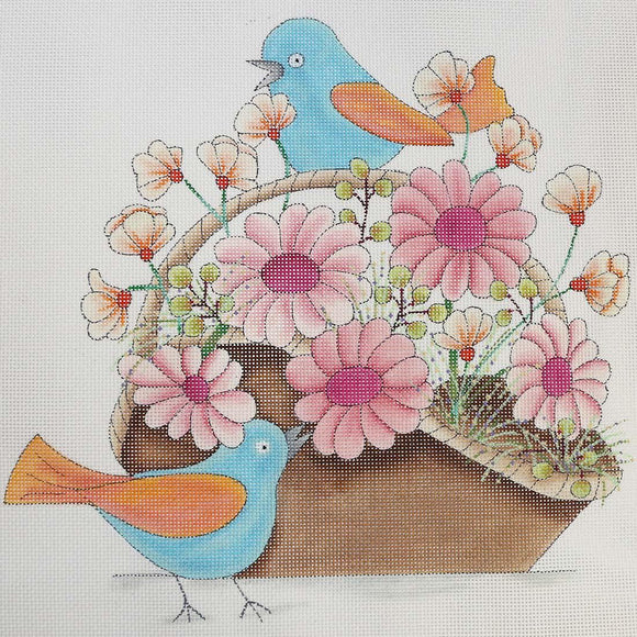 Spring Basket w/ Birds