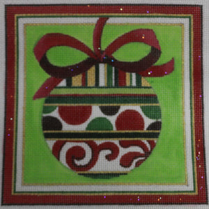 Red/Green Ornament in Square