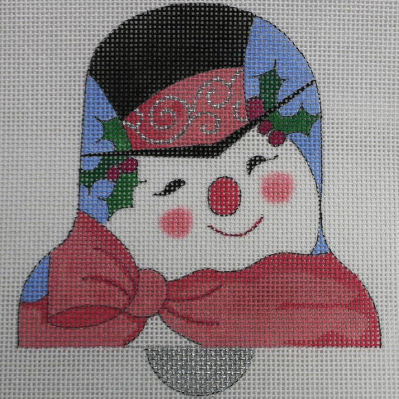 Snowman in Pink Bell Shaped