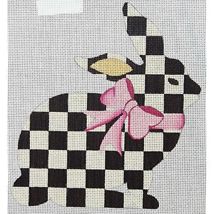 Checkered Bunny, Pink Bow