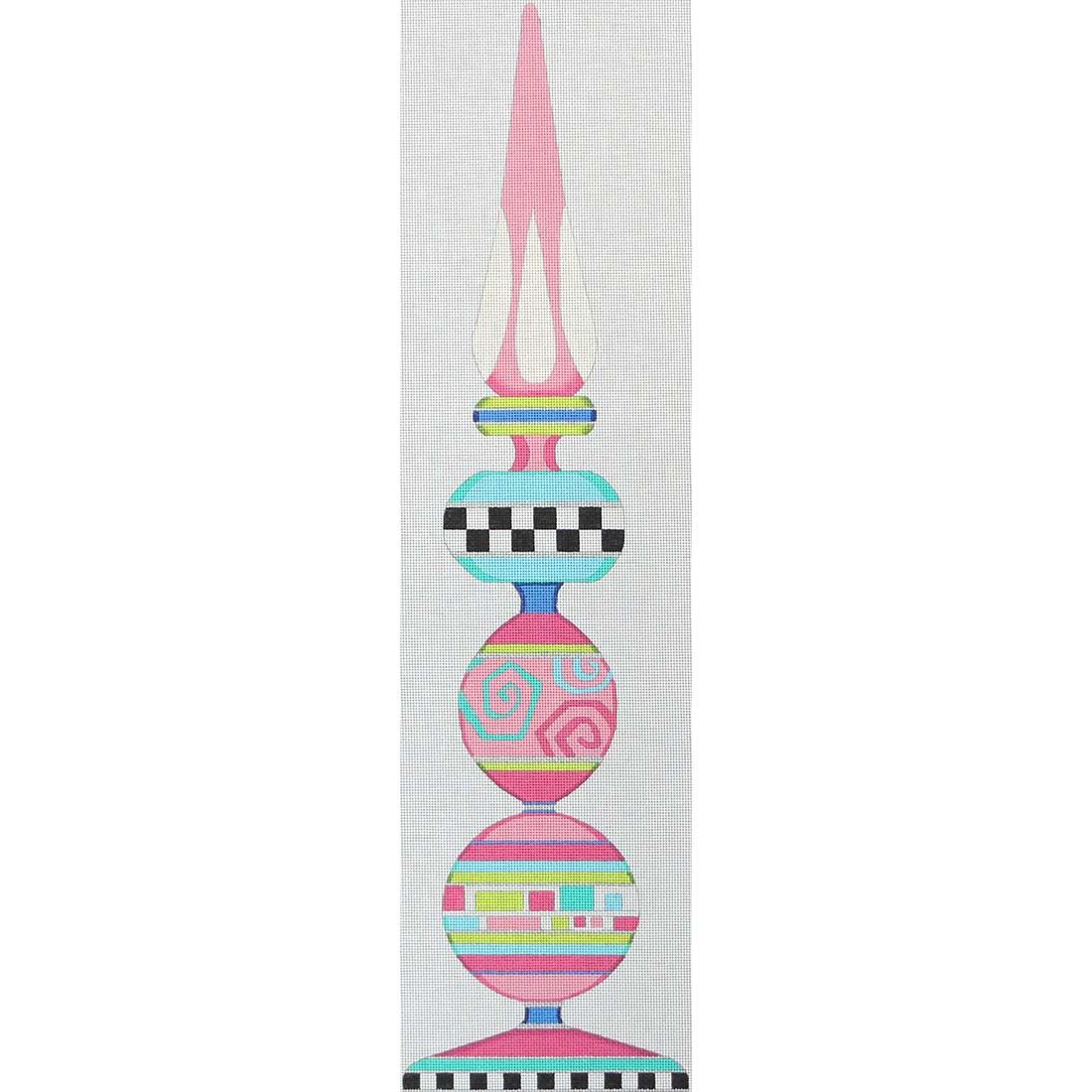 Pink/Green Finial 22"