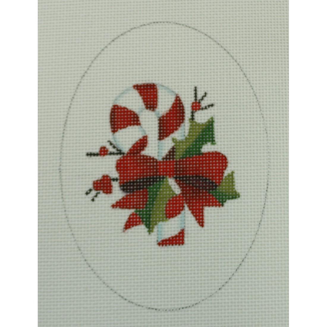 Candy Cane w/ Bow & Holly