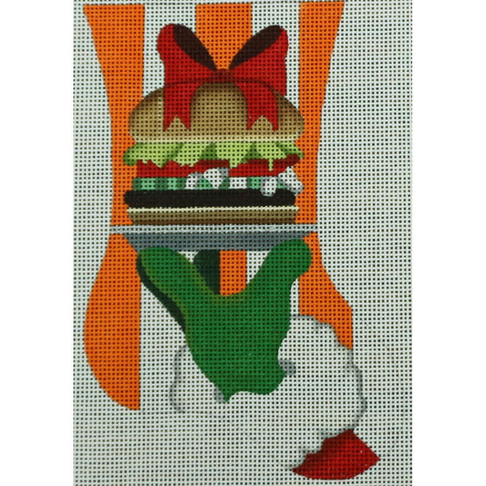 Santa Holding Hamburger