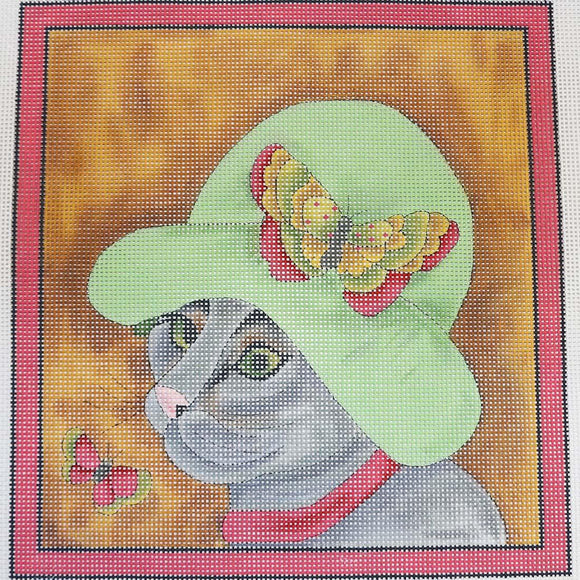 Cat Wearing Green Hat