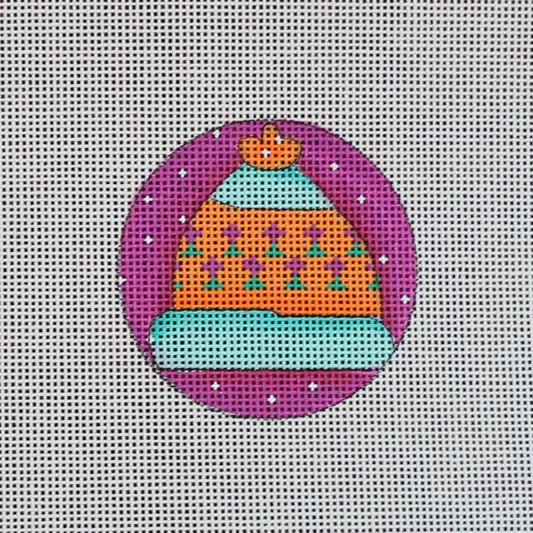Orange/Turquoise Frosty Hat
