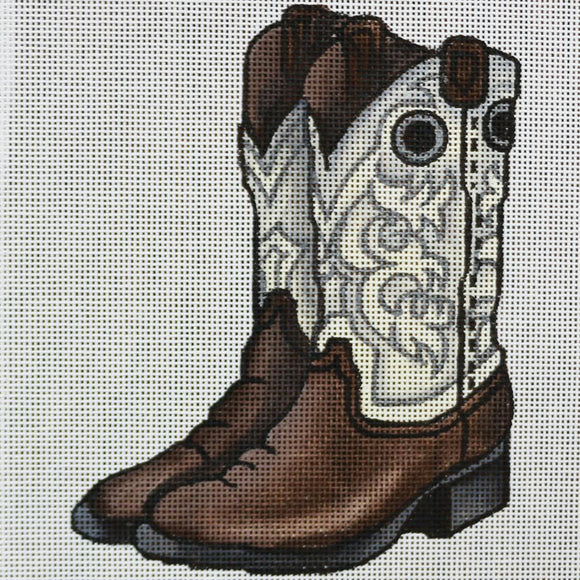 Brown/White Boots