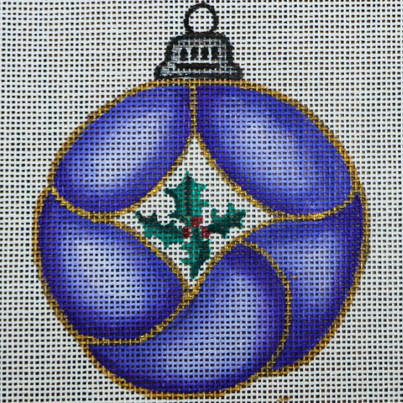 Purple Ornament/Holly Leaves