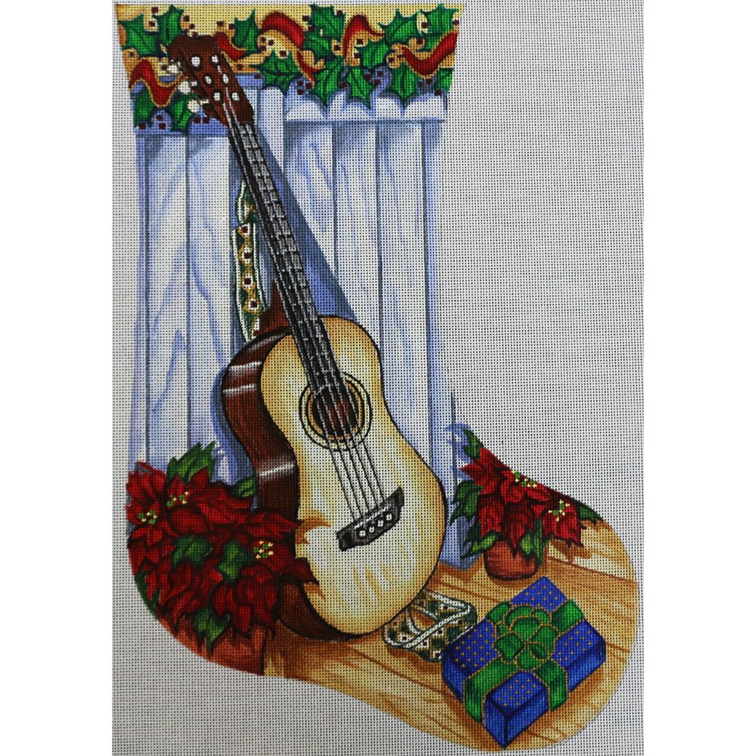 Guitar with Poinsettias