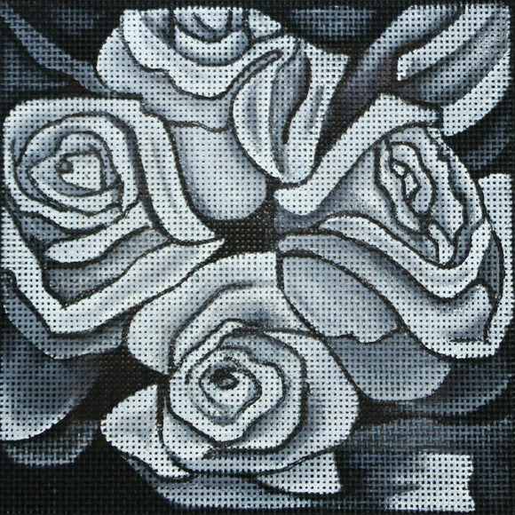 White Roses on Black