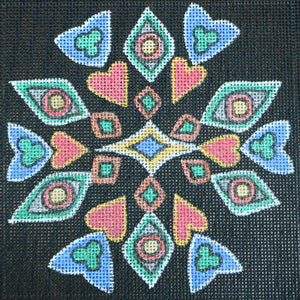 Hearts Floral Square