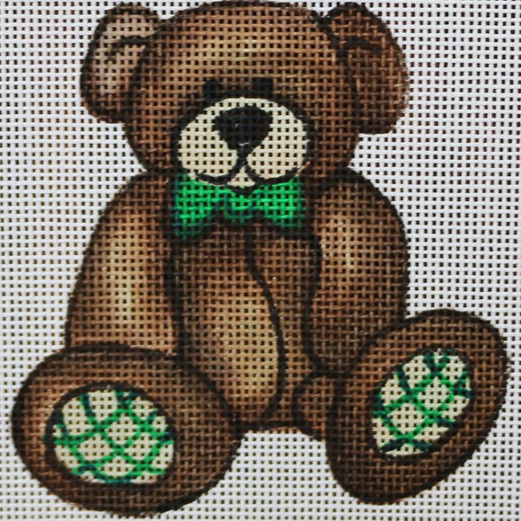 Brown teddy/green bowtie