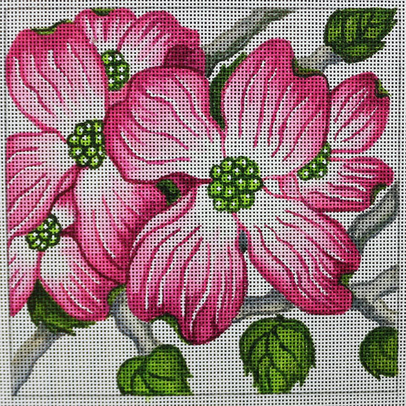 Pink/Green Flower Square