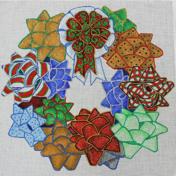 Multi Colored Bow Wreath