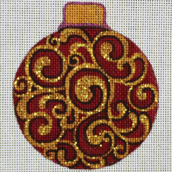 Maroon/Gold Round Ornament
