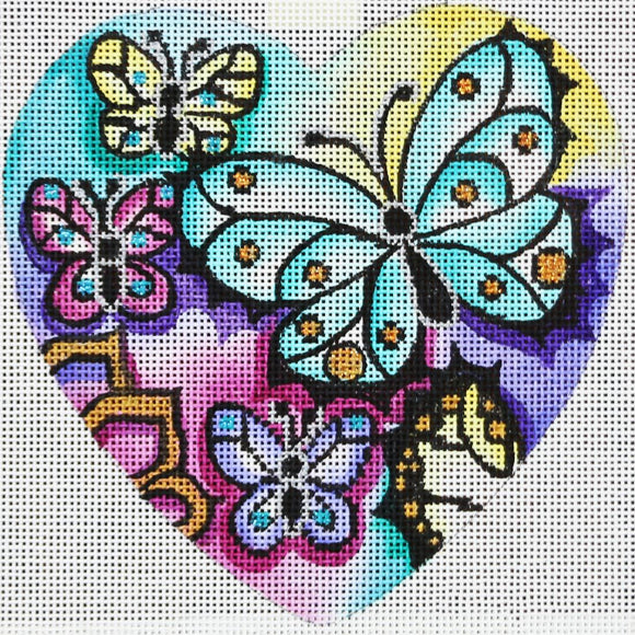 Multicolor Butterfly Heart