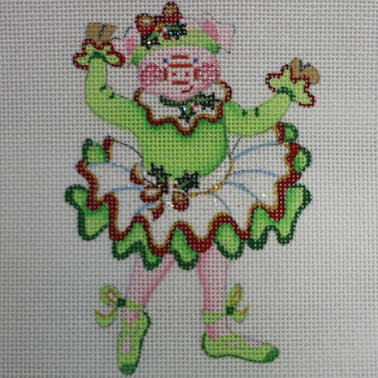 Pig In Green & White Tutu
