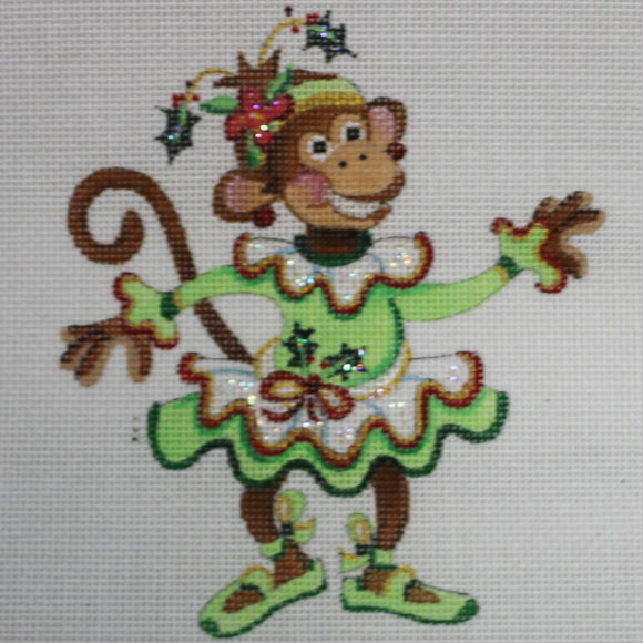 Monkey in Green/White Tutu