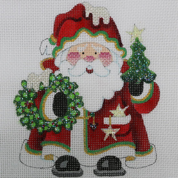 Santa w/ Tree & Wreath