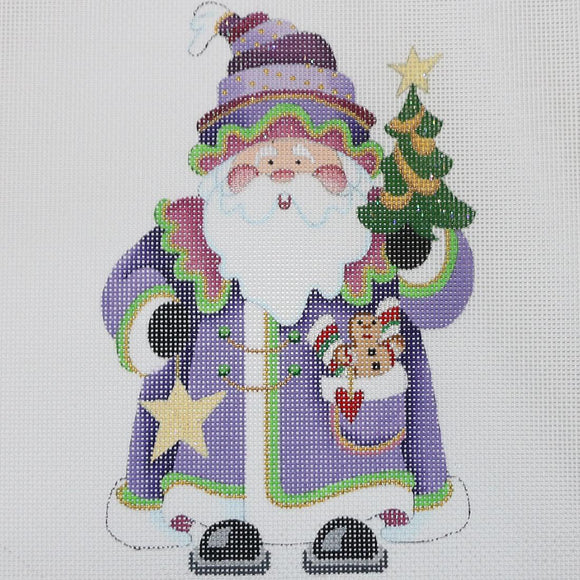 Santa, Purple w/ Tree/Star