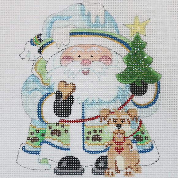 Squatty Santa with Dog & Tree