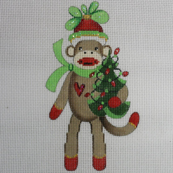 Sock Monkey Holding Tree