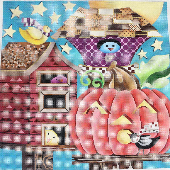 Birdhouses w/ Pumpkin