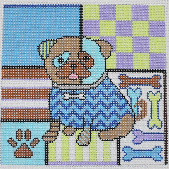 Small Colorful Dog with stitch guide