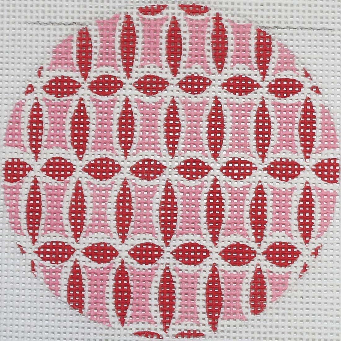 Pink/Red Geometric Round
