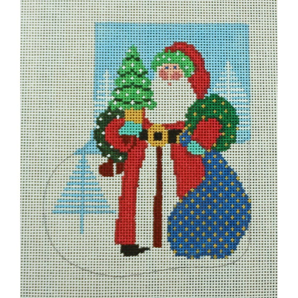 Santa w/ Tree & Bag Mini Sock