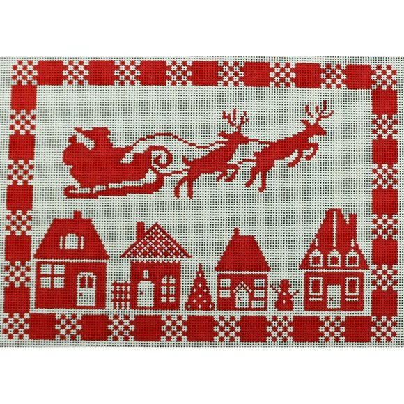 Santa/Reindeer over Houses