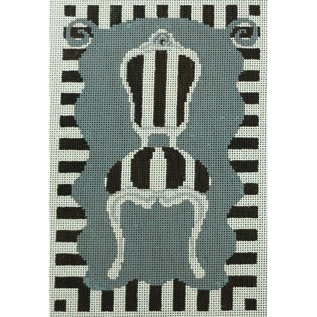 Striped Armless French Chair, 18 mesh