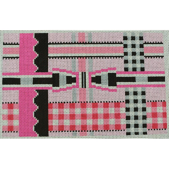 Woven Pink/Black Ribbons