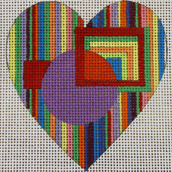 Striped Heart w/ Circle