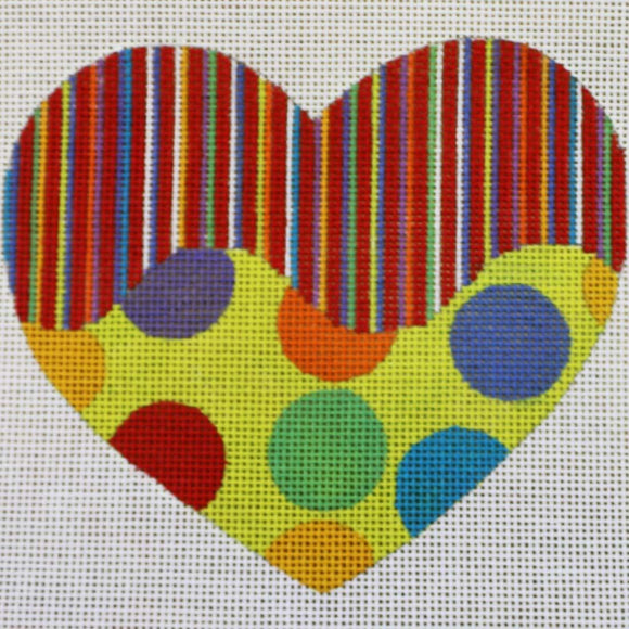 Stripe & Dots Heart