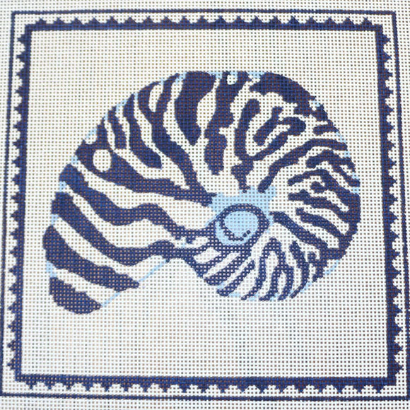 Nautilus Shell in Blue