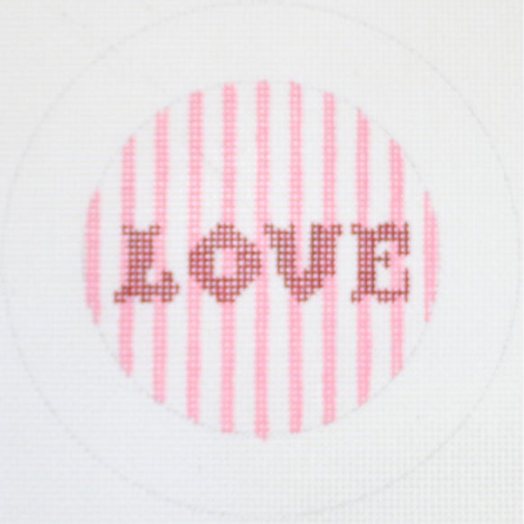 LOVE with Pink/White Stripes