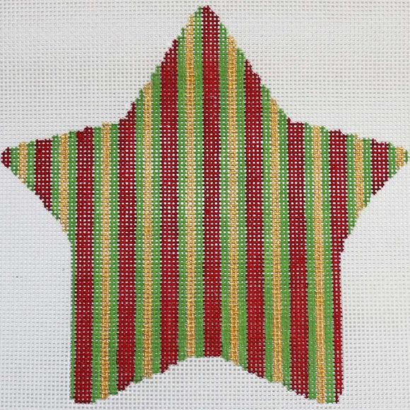 Red/Green/Gold Striped Star